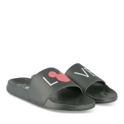 Claquettes Plage NOIR Femme Motif Uni A Enfiler