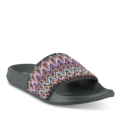 Claquettes Plage NOIR Femme Motif Uni A Enfiler