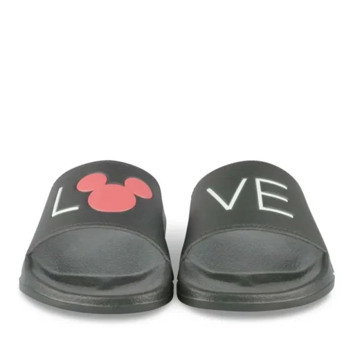 Claquettes Plage NOIR Femme Motif Uni A Enfiler