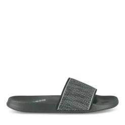 Claquettes Plage NOIR Homme Motif Uni A Enfiler