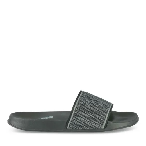Claquettes Plage NOIR Homme Motif Uni A Enfiler