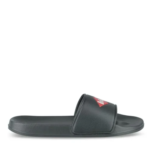Claquettes Plage NOIR Homme Motif Uni A Enfiler