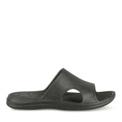 Claquettes Plage NOIR Homme Motif Uni A Enfiler