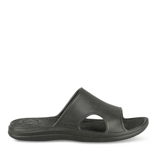 Claquettes Plage NOIR Homme Motif Uni A Enfiler