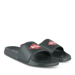 Claquettes Plage NOIR Homme Motif Uni A Enfiler