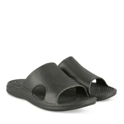 Claquettes Plage NOIR Homme Motif Uni A Enfiler
