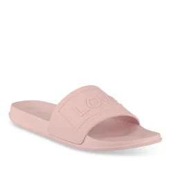 Claquettes Plage ROSE Femme Motif Uni A Enfiler