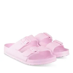 Claquettes Plage ROSE Femme Motif Uni A Enfiler
