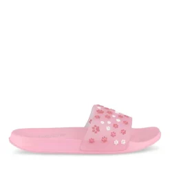 Claquettes Plage ROSE Fille Motif Coeurs A Enfiler