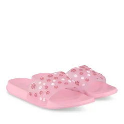 Claquettes Plage ROSE Fille Motif Coeurs A Enfiler
