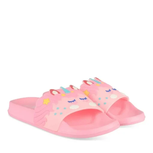 Claquettes ROSE Fille Motif Uni A Enfiler