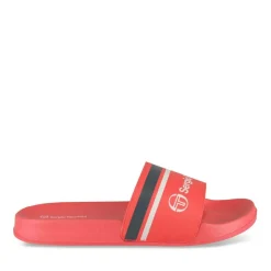 Claquettes ROUGE Homme Motif Uni A Enfiler