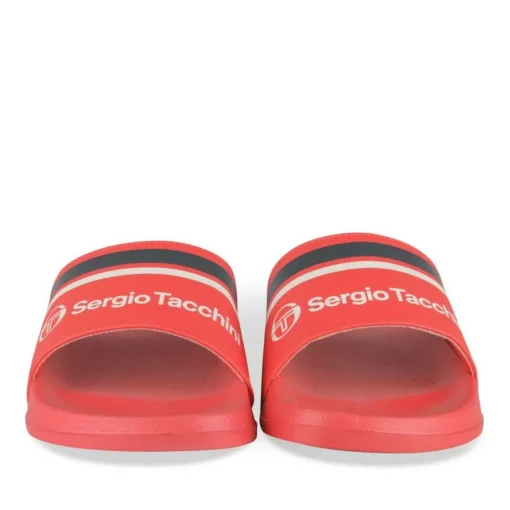 Claquettes ROUGE Homme Motif Uni A Enfiler