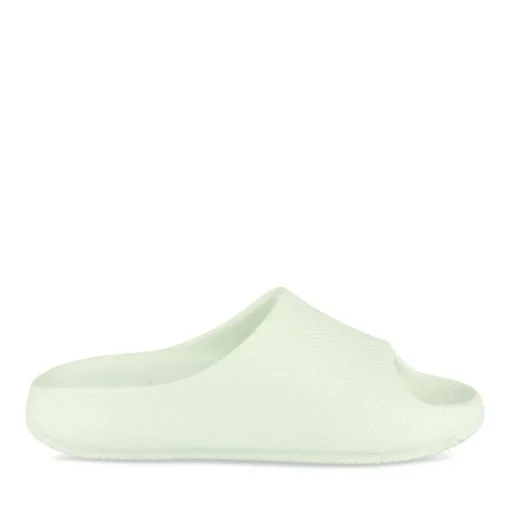 Claquettes VERT Femme Motif Uni A Enfiler