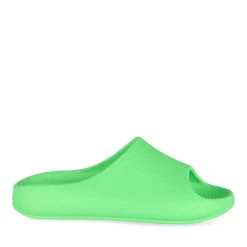 Claquettes VERT Femme Motif Uni A Enfiler