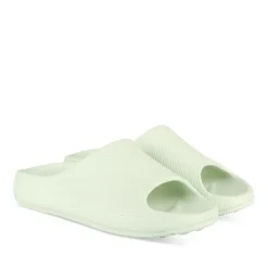 Claquettes VERT Femme Motif Uni A Enfiler