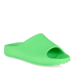 Claquettes VERT Femme Motif Uni A Enfiler