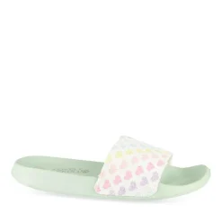 Claquettes VERT Fille Motif Uni A Enfiler