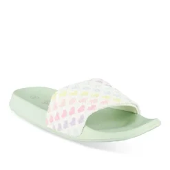Claquettes VERT Fille Motif Uni A Enfiler
