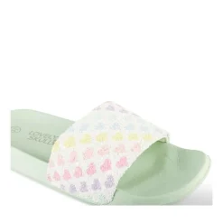 Claquettes VERT Fille Motif Uni A Enfiler