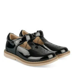 Derbies Babies NOIR Fille Motif Vernis Scratch