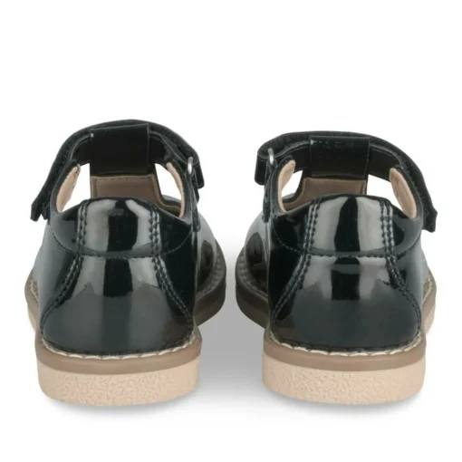 Derbies Babies NOIR Fille Motif Vernis Scratch