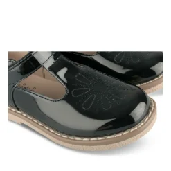 Derbies Babies NOIR Fille Motif Vernis Scratch