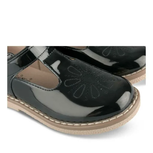 Derbies Babies NOIR Fille Motif Vernis Scratch