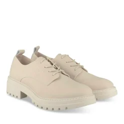 Derbies BEIGE Femme CUIR Motif Uni Lacets