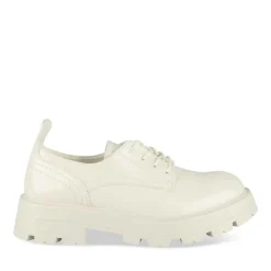 Derbies BEIGE Femme Motif Vernis Lacets