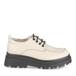 Derbies BEIGE Femme Motif Vernis Lacets