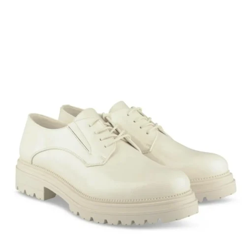 Derbies BEIGE Femme Motif Uni Lacets