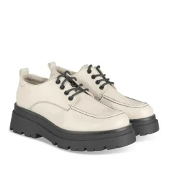 Derbies BEIGE Femme Motif Vernis Lacets