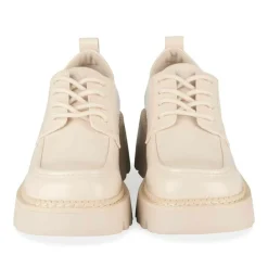 Derbies BEIGE Femme Motif Vernis Lacets