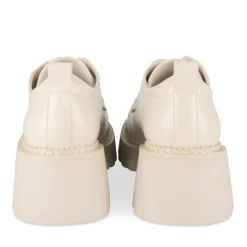 Derbies BEIGE Femme Motif Vernis Lacets