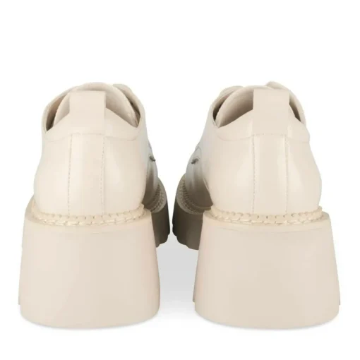 Derbies BEIGE Femme Motif Vernis Lacets