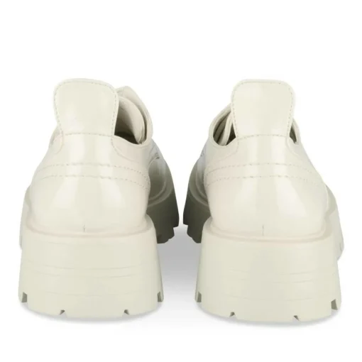 Derbies BEIGE Femme Motif Vernis Lacets