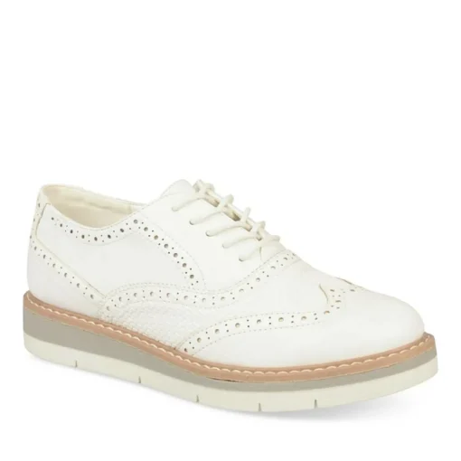 Derbies BLANC Femme Lacets