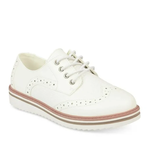 Derbies BLANC Fille Lacets
