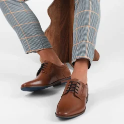 Derbies COGNAC Homme CUIR Motif Uni Lacets