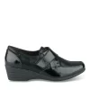 Derbies Confort NOIR Femme Motif Uni Scratch