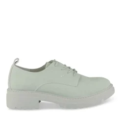 Derbies GRIS Femme CUIR Motif Uni Lacets
