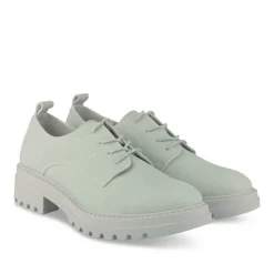 Derbies GRIS Femme CUIR Motif Uni Lacets