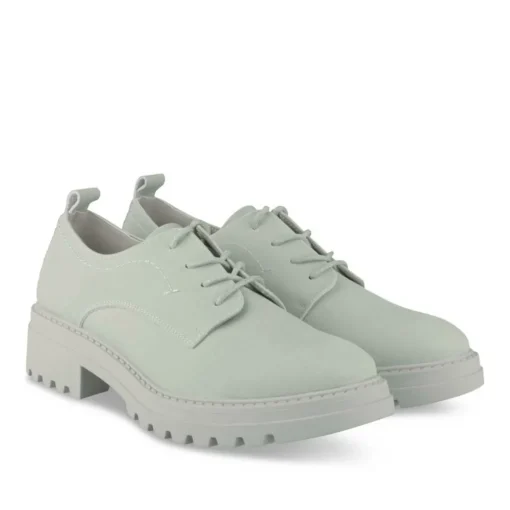 Derbies GRIS Femme CUIR Motif Uni Lacets