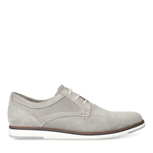 Derbies GRIS Homme CUIR Motif Uni A Enfiler