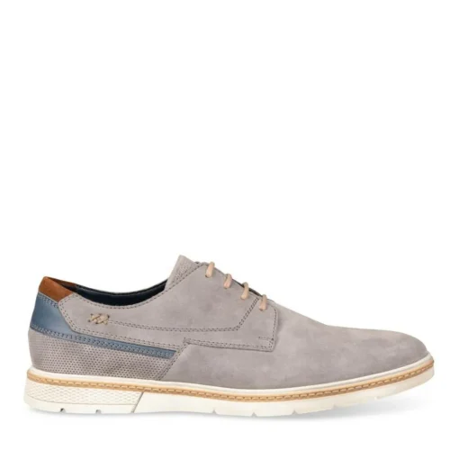 Derbies GRIS Homme CUIR Motif Uni Lacets