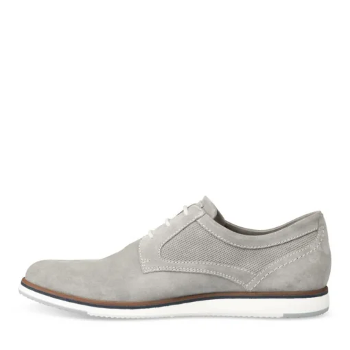 Derbies GRIS Homme CUIR Motif Uni A Enfiler