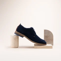 Derbies MARINE Homme CUIR Motif Uni Lacets