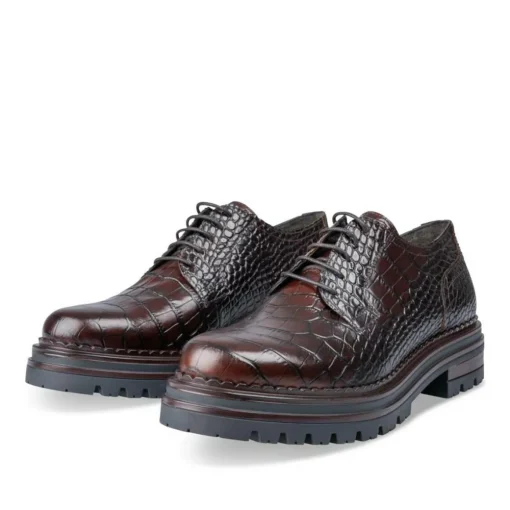 Derbies MARRON Femme CUIR Motif Uni Lacets