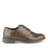 Derbies MARRON Femme Motif Animal Lacets